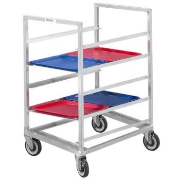 Channel 437A3 20 Tray Bottom Load Aluminum Cafeteria Tray Rack - Assembled