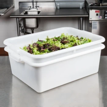 TableCraft DBF1537 White 21" x 16" x 7" Perforated Plastic Freezer Safe Drain Box