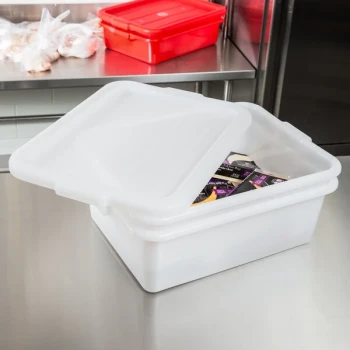 Vollrath 1507-C05 20" x 15" x 7" Traex® Color-Mate™ White Polypropylene Food Storage Combo Set with Standard Lid