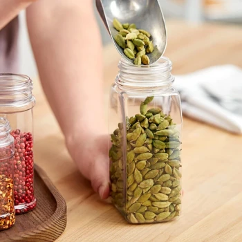 16 oz. Rectangular Plastic Spice Jar - 140/Case