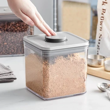 OXO Good Grips 2.8 Qt. Clear Square SAN Plastic Food Storage Container with Stainless Steel POP Lid