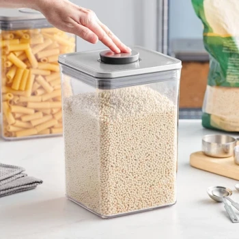OXO Good Grips 4.4 Qt. Clear Square SAN Plastic Food Storage Container with Stainless Steel POP Lid