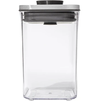 OXO Good Grips 1.1 Qt. Clear Square SAN Plastic Food Storage Container with Stainless Steel POP Lid