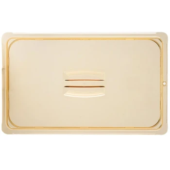 Carlisle 10410U13 StorPlus Full Size Amber Universal High Heat Handled Lid
