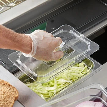 Vigor 1/4 Size Clear Polycarbonate Food Pan Lid with Handle
