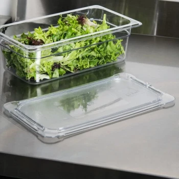 Carlisle 10276U07 StorPlus 1/3 Size Clear Universal Flat Lid