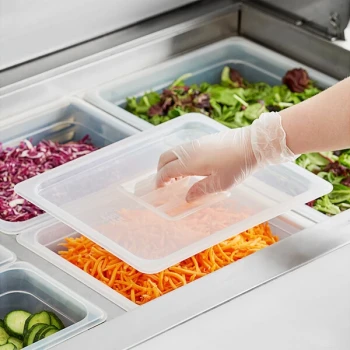 Vigor 1/2 Size Translucent Polypropylene Handled Lid