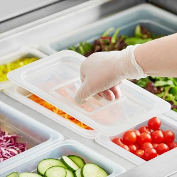 Vigor 1/4 Size Translucent Polypropylene Handled Lid