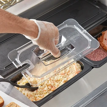 Vigor 1/4 Size Clear Polycarbonate Food Pan Lid with Notch and Handle