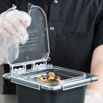 Carlisle CM10319Z07 Coldmaster EZ Access 1/6 Size Clear Polycarbonate Food Pan Lid with Notch