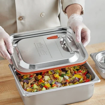 Vigor 1/2 Size Stainless Steel Steam Table / Hotel Pan Transport Cover with Silicone Seal
