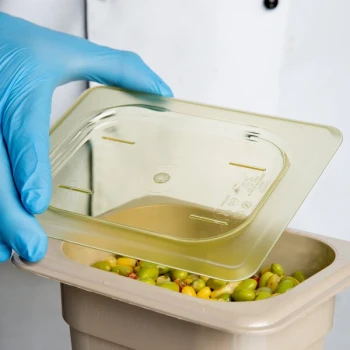 Cambro 80HPC150 1/8 Size Amber High Heat Flat Lid
