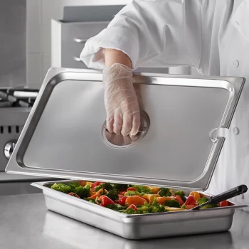 Carlisle 607000CS DuraPan Full Size Slotted Stainless Steel Steam Table / Hotel Pan Cover - 24 Gauge