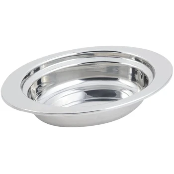 Bon Chef 5204 13" x 9" x 3" Stainless Steel 2 Qt. Full Size Oval Plain Design Food Pan