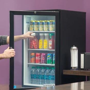 Beverage-Air CT96HC-1-B 21" Black Countertop Display Refrigerator with Swing Door
