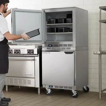 Beverage-Air UCF27AHC-24 Double Stacked 27" Undercounter Freezer with Left Hinged Doors and 6" Casters