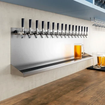 Regency 48" x 6" x 14" Stainless Steel 16 Faucet Wall Mount Beer Drip Tray