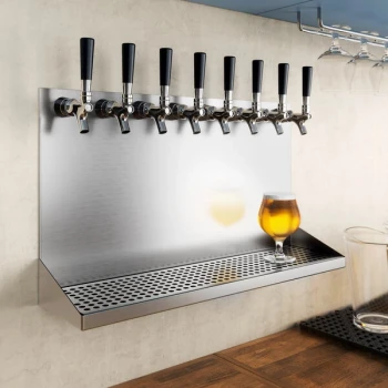 Regency 24" x 6" x 14" Stainless Steel 8 Faucet Wall Mount Beer Drip Tray