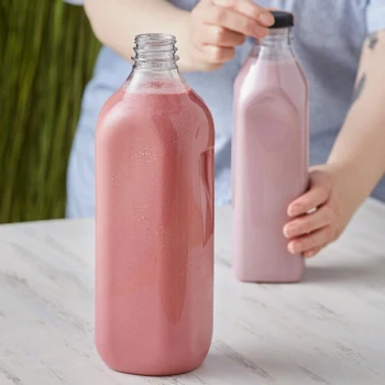 Captiva Containers 59 oz. Customizable Square Milkman PET Clear Bottle - 66/Case