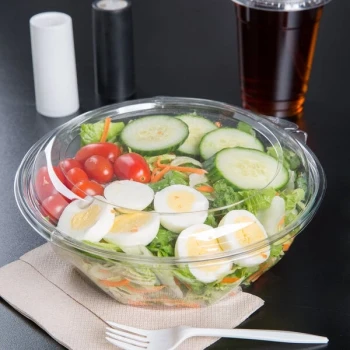 Dart SafeSeal 48 oz. Plastic Tamper-Resistant, Tamper-Evident Bowl with Dome Lid - 100/Case