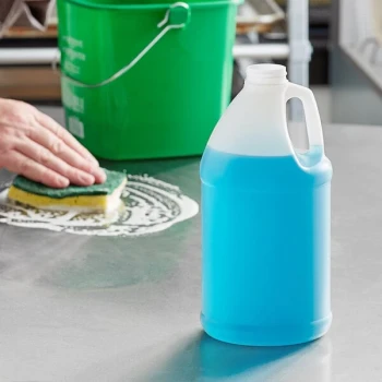 0.5 Gallon (64 oz.) Translucent HDPE Industrial Round Jug - 40/Case