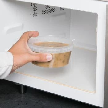 Placon 12 oz. Clear Tamper Resistant Tamper-Evident Safe Lock Deli Container - 500/Case
