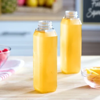 Captiva Containers 12 oz. Tall Square rPET Clear Juice Bottle - 228/Case