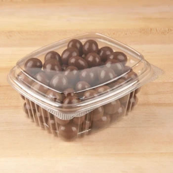 Genpak 12 oz. Clear Hinged Deli Container with High Dome Lid - 200/Case