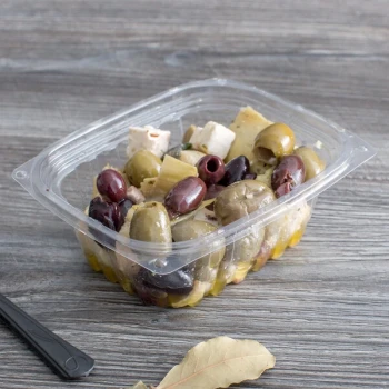 Eco-Products EP-RC12 12 oz. PLA Plastic Compostable Rectangular Deli Container and Lid - 300/Case