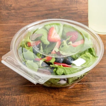 Polar Pak Clear Tamper-Resistant, Tamper-Evident 24 oz. Round Bowl with Lid - 150/Case