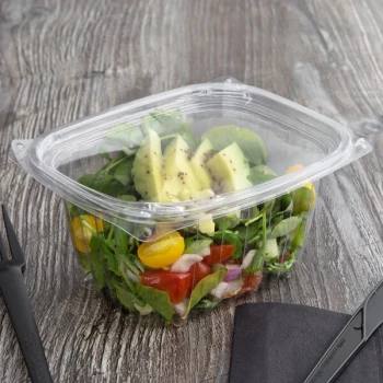 Eco-Products EP-RC16 16 oz. PLA Plastic Compostable Rectangular Deli Container and Lid - 300/Case