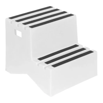 Vestil Marine White Polyethylene Two-Step Step Stool VST-2-WT - 500 lb. Capacity