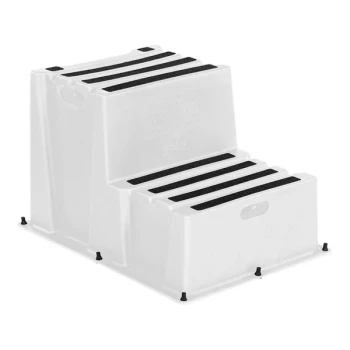 Vestil Marine White Polyethylene Nestable Two-Step Step Stool SPN-2-WT - 500 lb. Capacity