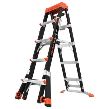 Little Giant Select Step 5' - 8' Type 1A Fiberglass Adjustable Step Ladder 15130-001 - 300 lb. Capacity