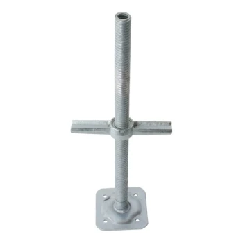 Metaltech SaferStack 24" Hollow Galvanized Steel Adjustable Leveling Jack with Base Plate