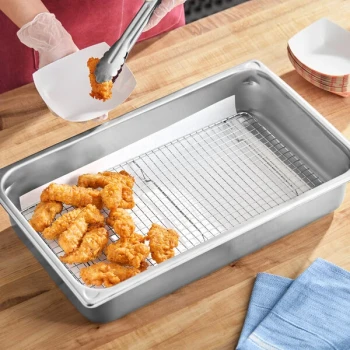 Choice 10" x 18" Full Size Footed Pan Grate for Steam Table Pan
