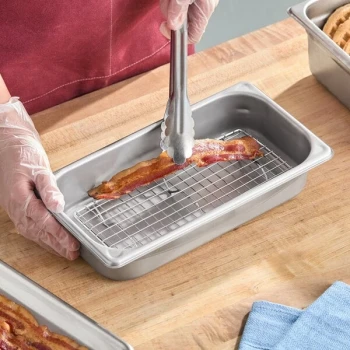 Choice 4 1/4" x 8 1/4" 1/4 Size Footed Pan Grate for Steam Table Pan