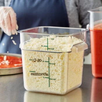 Vigor 4 Qt. Clear Square Polycarbonate Food Storage Container