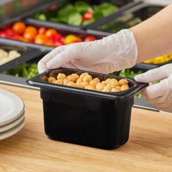 Carlisle 3068703 StorPlus 1/9 Size Black Polycarbonate Food Pan - 4" Deep