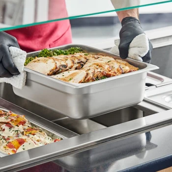 Choice 1/2 Size 4" Deep Anti-Jam 22 Gauge Stainless Steel Steam Table / Hotel Pan