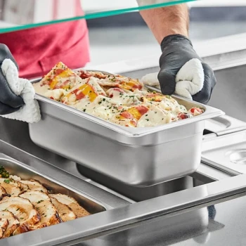 Choice 1/3 Size 4" Deep Anti-Jam 22 Gauge Stainless Steel Steam Table / Hotel Pan