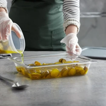 Vigor 1/2 Size Clear Polycarbonate Food Pan - 2 1/2" Deep