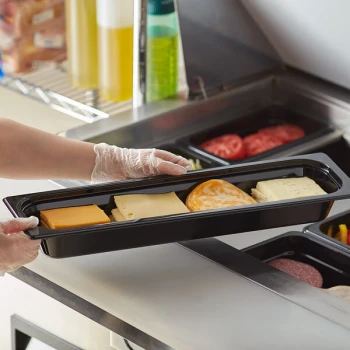 Vigor 1/2 Size Long Black Food Pan - 2" Deep