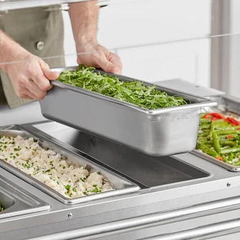 Vollrath 30542 Super Pan V® 1/2 Size Long 4" Deep Anti-Jam Stainless Steel Steam Table / Hotel Pan - 22 Gauge