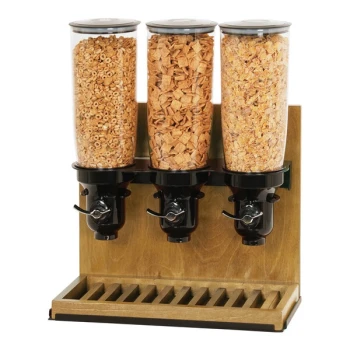 Cal-Mil 3576-3-99FF Madera 5 Liter Triple Canister Free Flow Cereal Dispenser