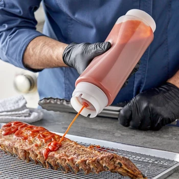 TableCraft 32SV 32 oz. INVERTAtop Dualway First In First Out "FIFO" Squeeze Bottle