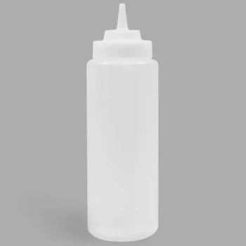 TableCraft 23363C 32 oz. Clear WideMouth™ and Wide Tip Top Squeeze Bottle with 63 mm Opening - 12/Pack