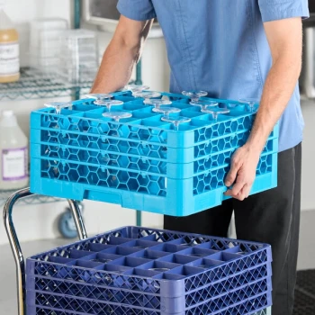 Carlisle RG25-314 OptiClean 25 Compartment Glass Rack with 3 Extenders