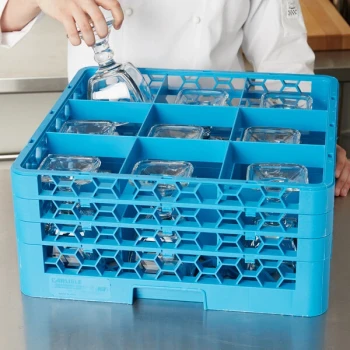 Carlisle RG9-314 OptiClean 9 Compartment Glass Rack with 3 Extenders