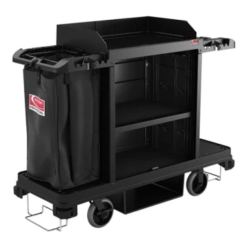 Suncast HKC1000 Black Standard Janitor / Housekeeping Cart with Bag and Non-Marring Wall Bumpers